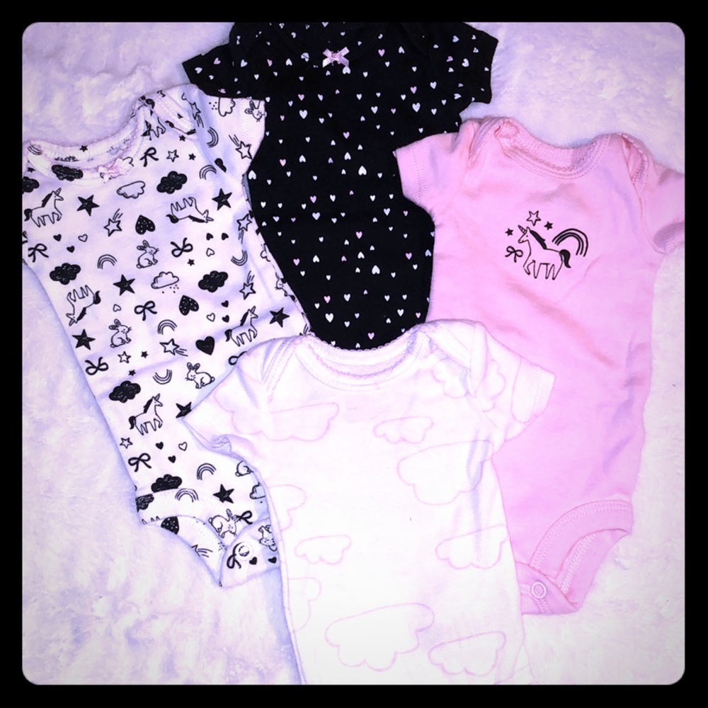 New Carter's Preemie Baby Girls' 4 Pack Bodysuits